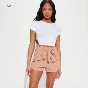 Women High Rise Shorts- Mocha Sz L